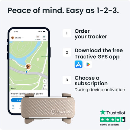 Tractive GPS Dog Tracker | 2025 Edition | Market Leader | Real-time Location Tracking (Brown)