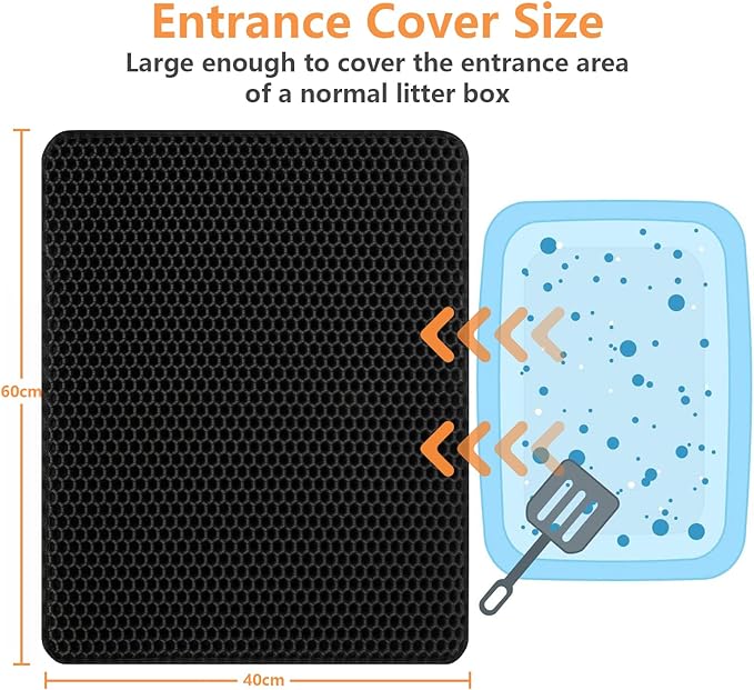 Ycozy Cat Litter Mat 60 X 40cm Kitty Litter Trapping Mat for Litter Box