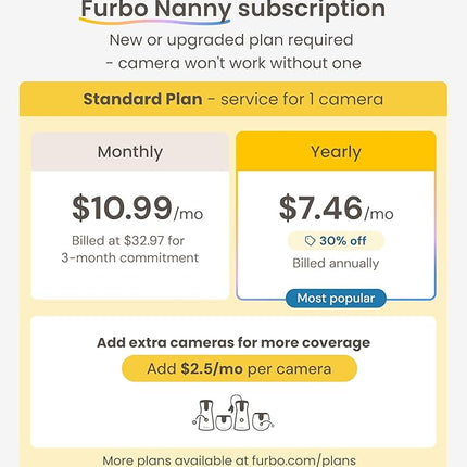 Furbo [New Mini 360° Camera + Mini Cam (2-Camera Bundle Nanny Pro Subscription)