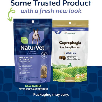 NaturVet Stool Eating Deterrent with Breath Aid for Dogs - 70 Soft Chews