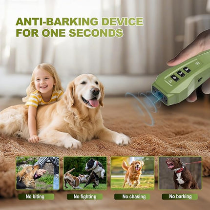 Dog bark Deterrent Device,Ultrasonic Anti Barking, Rechargeable Anti-Barking Device for Dogs Safe & Effective Portable Anti Barking (Green)