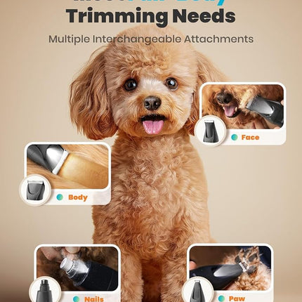 oneisall Professional 4-in-1 Dog Grooming Kit with LED Light