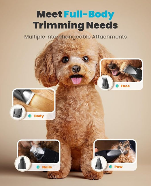 oneisall Professional 4-in-1 Dog Grooming Kit with LED Light