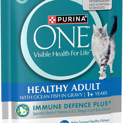 PURINA ONE Adult Wet Cat Food Oceanfish in Gravy Pouch 36x70g