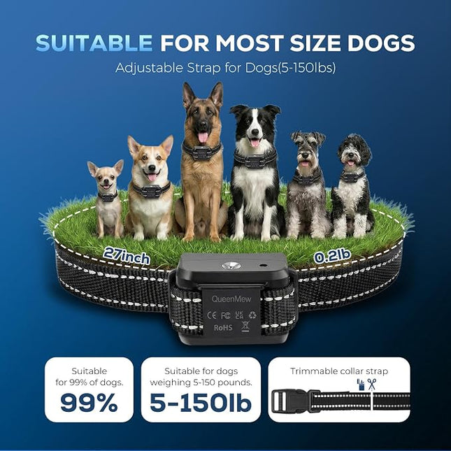 Citronella Dog Bark Collar, Dog Bark Collar for Large Medium Small Dogs,2 Collar Straps(Black)
