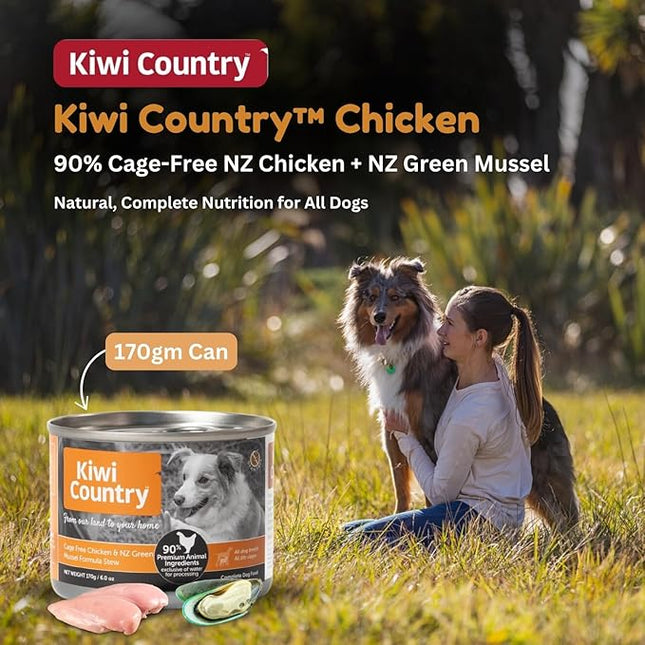 Wet Dog Food, Cage Free Chicken and NZ Green Mussel Formula, Grain-Free, 170g