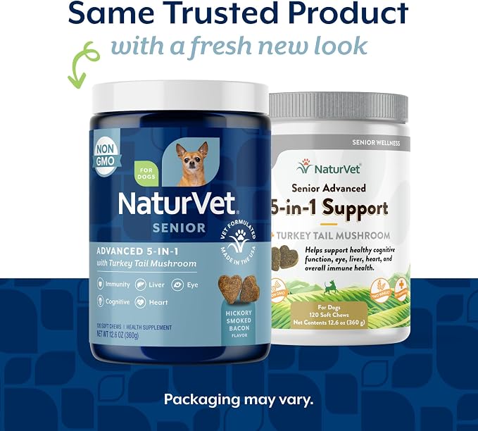 NaturVet Senior Advanced 5-in-1 Support Dog Supplement - 120 Ct
