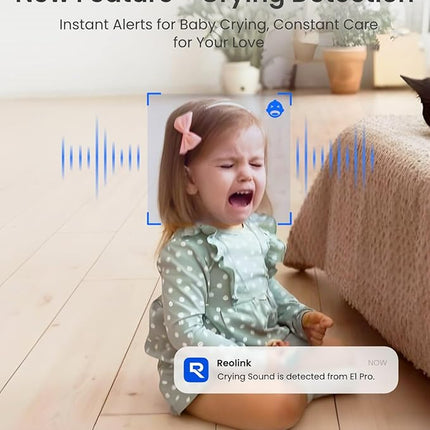 Reolink E1 Pro 3K PT Wi-Fi Indoor Camera for Baby & Pet Monitoring, Auto Tracking, 5MP Night Vision Enhanced by F1.6 Aperture, Person/Pet/Baby Crying Detection, 2.4/5GHz Wi-Fi, Two-Way Talk