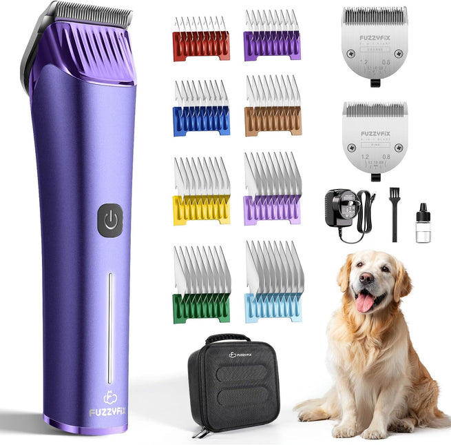 Professional Dog Grooming Clipper with Replacement Blade, 5-in-1 Adjustable Blade Cordless Pet Grooming Kit 2 Speed Trimmer Hair Shaver with Detachable Metal Combs Nova for Animal Horse