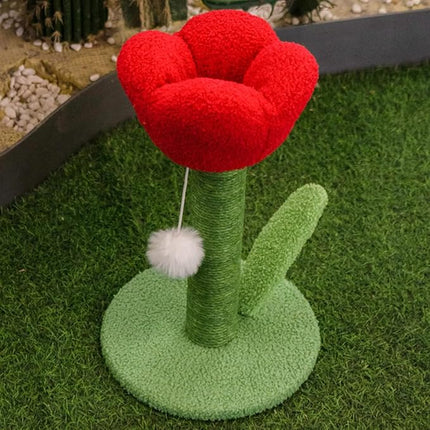 AIMALL Tulip Cat Scratching Post with Sisal Rope, Non-Shedding Crumbs