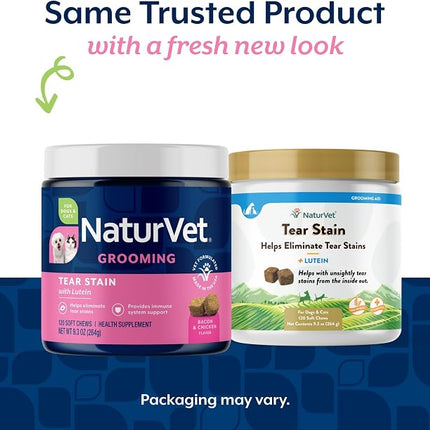 NaturVet Lutein Tear Stain Supplements for Dogs & Cats - 120 Ct