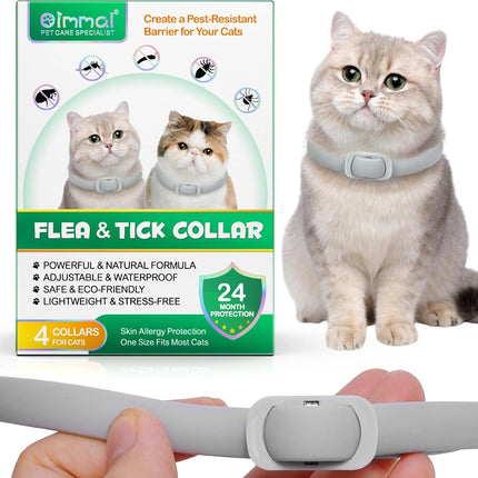 Cat Flea and Tick Collar | 24-Month Flea & Tick Prevention | Adjustable