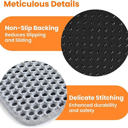 Cat Litter Mat Cat Litter Trapping Mat, Honeycomb Double Layer Design, Urine and Water Proof Material, Scatter Control, (Grey, 120 * 70 cm)