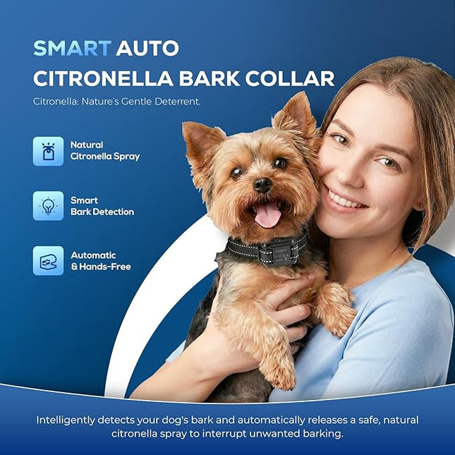 Citronella Dog Bark Collar, Dog Bark Collar for Large Medium Small Dogs,2 Collar Straps(Black)