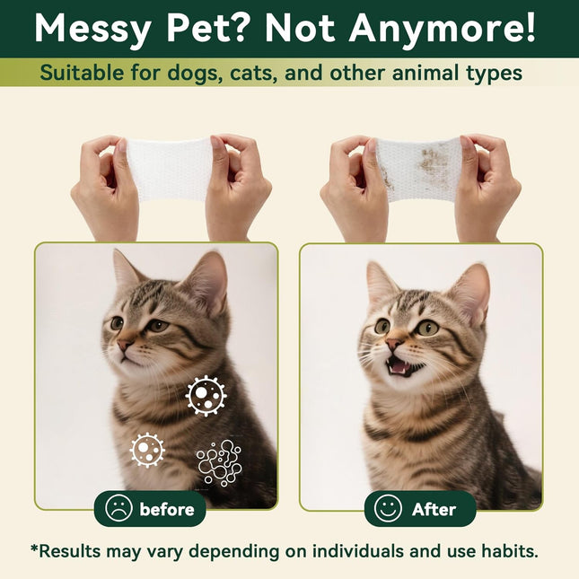 Fresh Care Happier Pets Cleaning Wipes – Unscented Grooming Wipes for Dogs & Cats