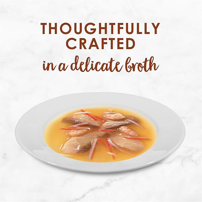 Fancy Feast Royale Adult Wet Cat Food Tuna, Surimi & Prawns in Broth 12x40g