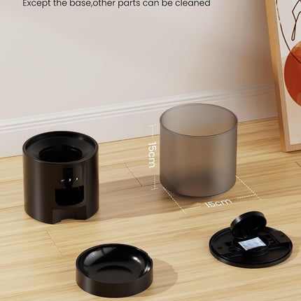 Automatic Cat Feeder, WiFi: Cat Feeder with Customised Schedule, 4 L, Black