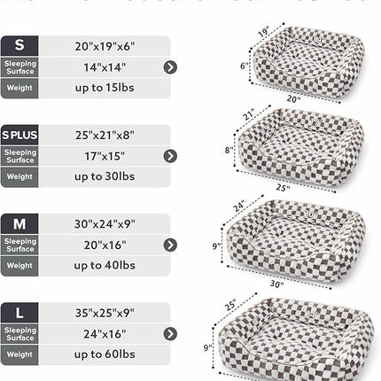 JOEJOY Dog Bed for Medium Small Dogs - Rectangle Orthopedic Dog Sofa Bed