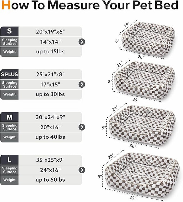 JOEJOY Dog Bed for Medium Small Dogs - Rectangle Orthopedic Dog Sofa Bed