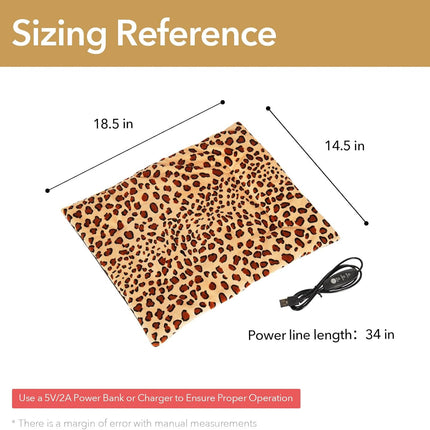 USB Heating Pad for Cat Small Dog, 5V Safe Heated Pet Mat with 3-Temp