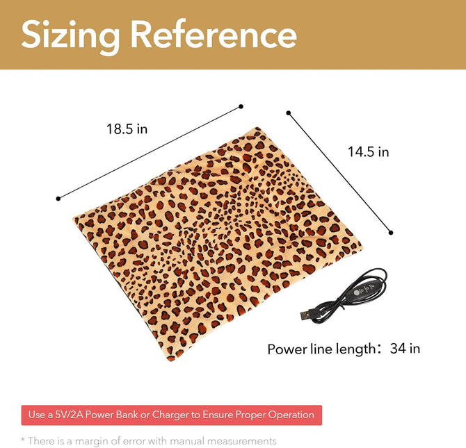 USB Heating Pad for Cat Small Dog, 5V Safe Heated Pet Mat with 3-Temp