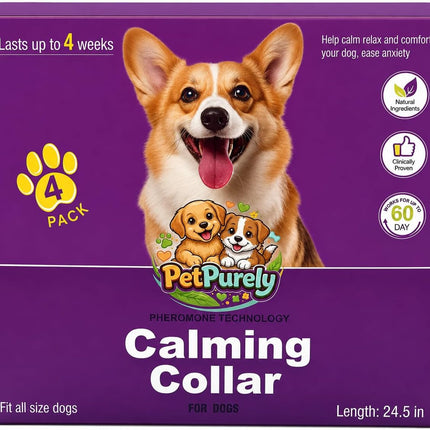 Calming Pheromone Collar for Dogs 4 Pack 25 Inches,Purple