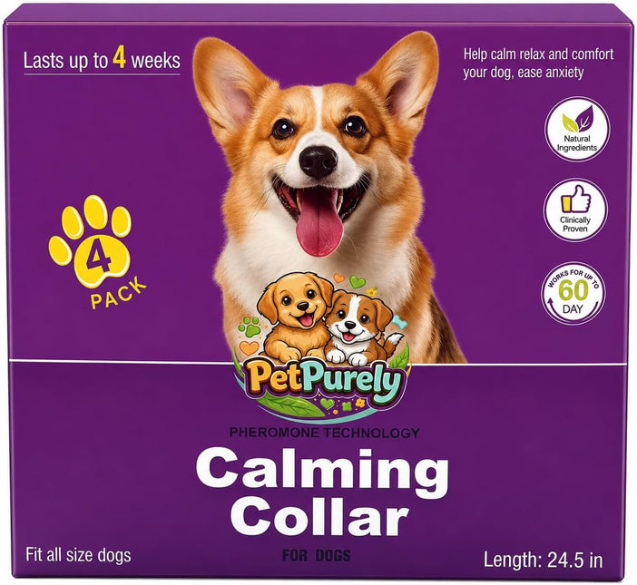 Calming Pheromone Collar for Dogs 4 Pack 25 Inches,Purple