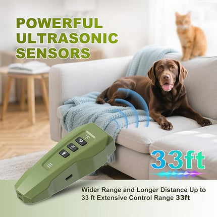 Dog bark Deterrent Device,Ultrasonic Anti Barking, Rechargeable Anti-Barking Device for Dogs Safe & Effective Portable Anti Barking (Green)