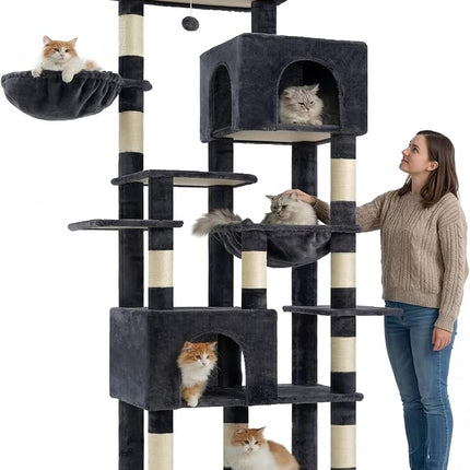 Heybly Cat Tree, 76-Inch Tall Heavy Duty Cat Tower for Big Cats HCT039G