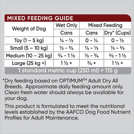 Optimum Adult Dog Wet Can Food with Beef Rice and Egg Natural, 700 g (Pack of 12)