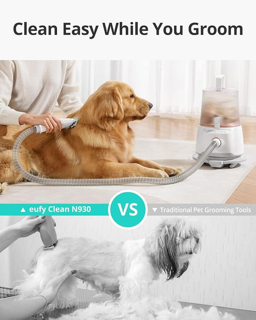 eufy Clean by Anker N930 Pet Grooming Kit with Vacuum, 5-in-1, Strong Suction, 4.5L Large Capacity Dust Box