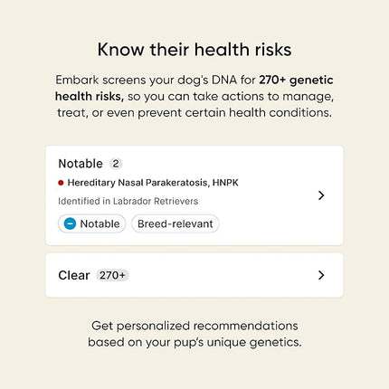 Embark Breed & Health Dog DNA Test - 400+ Breeds, 270+ Health Conditions, Allergy Risk Score, Relatives, and More (Pack of 2)
