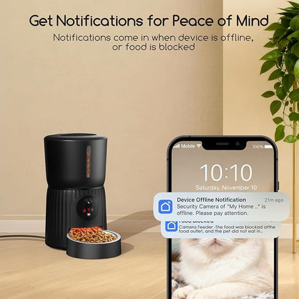 Faroro Automatic Cat Food Dispenser, HD 1080P Camera with Night Vision