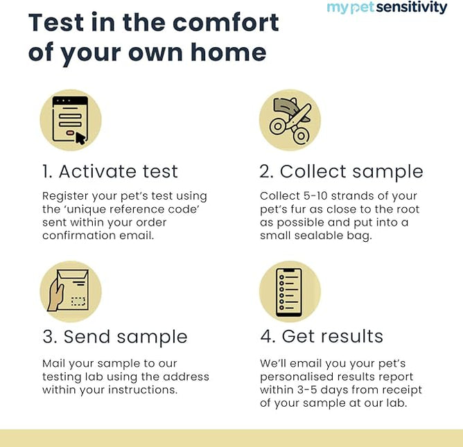 Advanced Allergen Test - At-Home Pet Allergy Test | 550 Items | Quick Results | Non-Invasive Hair Collection | Food, Environment, Nutrient & Mineral Analysis | All Breeds & Ages