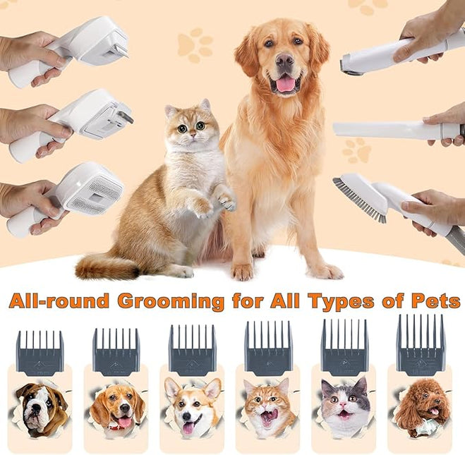 Dog Grooming Kit with Vacuum, All-in-One Pet Grooming Vacuum for Dogs and Cats, Low Noise
