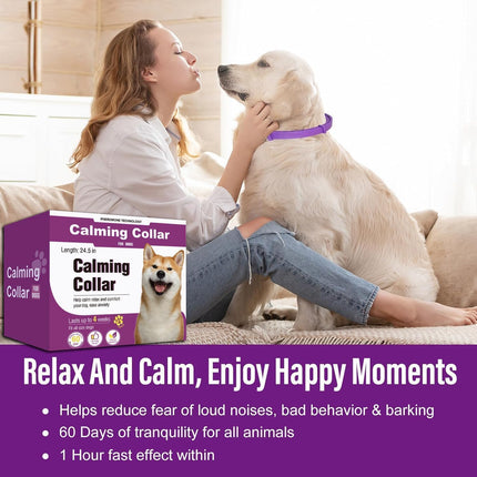 Calming Collar for Dogs 4 Packs, Dog Pheromone Calm Collars Relief Anxiety Stress Separation Lasts 60 Days