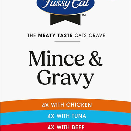 Fussy Cat Grain Free Twice as Tasty Kitten Wet Food, Kitten Mince 12x80g
