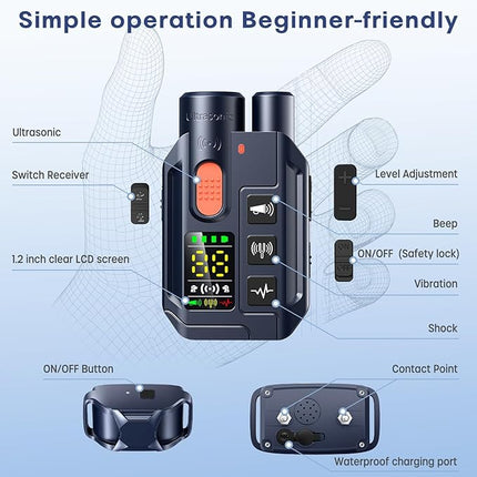 Dog Shock Collar with Remote Control, 4200FT Range, 4 Modes for Dog Training