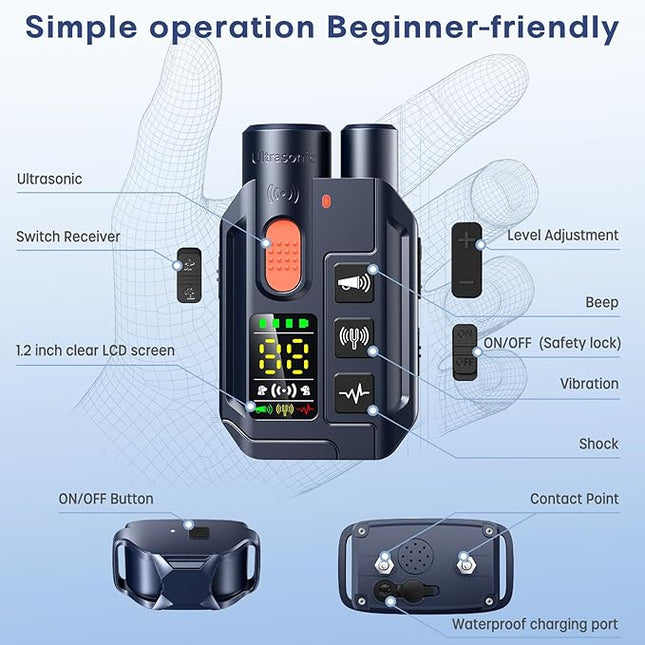 Dog Shock Collar with Remote Control, 4200FT Range, 4 Modes for Dog Training