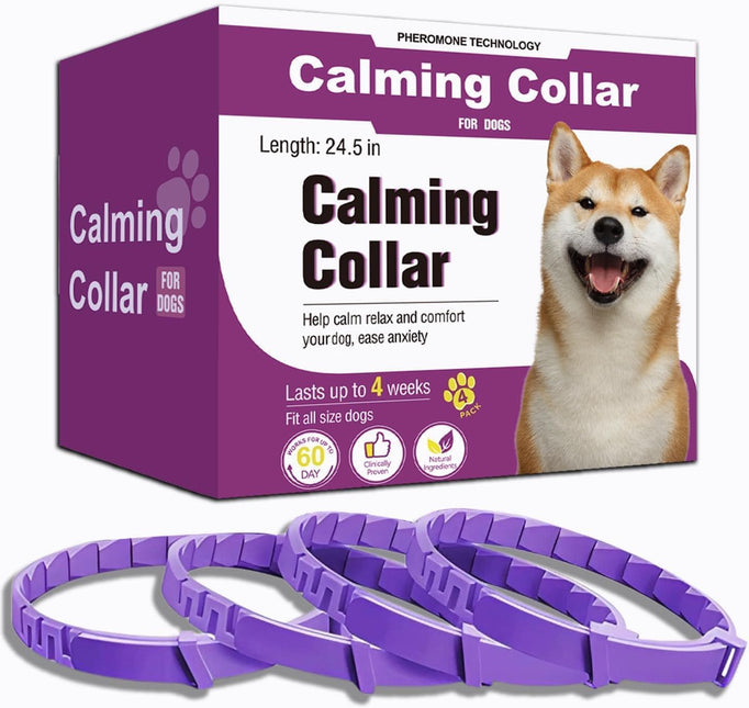 Calming Collar for Dogs 4 Packs, Dog Pheromone Calm Collars Relief Anxiety Stress Separation Lasts 60 Days