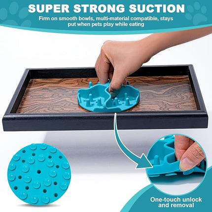 Slow Feeder Insert for Dog Bowl - 2PCS Anti-Bloat Silicone Mat with Super Suction