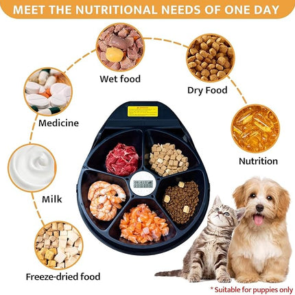 Automatic Cat Feeder Wet Food with Cooling, Semiconductor Refrigeration Technology, Timing Function Automatic Cat Feeder