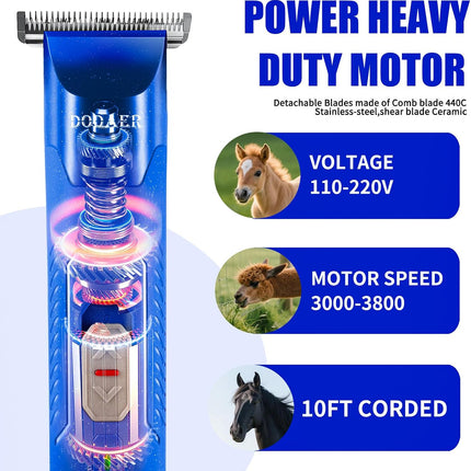 Professional Grooming Electric Corded 2-Speed Horse Clipper with Detachable Blade