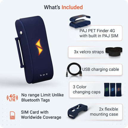 PAJ 4G Dog GPS Tracker & LED Collar Bundle, 3 Months Included - Real-Time Dog Tracking - Escape Alerts - Virtual Fence - Activity & Health Monitor - 7 Light Colors