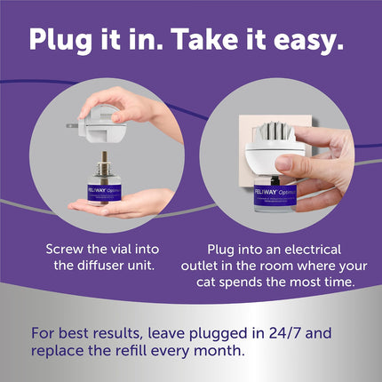 FELIWAY Optimum, Enhanced Calming Pheromone 30-Day Refill – 2 Pack