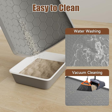 Cat Litter Mat Silicone Rubber, 101 * 71CM Pet Feeding Mat, Dog Cat Food Mat