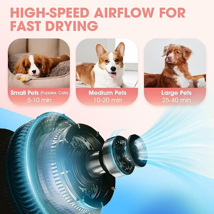 Pet Scene Dog Dryer Blower Vacuum Pet Cat Grooming Kit 4 Nozzles Hairdryer