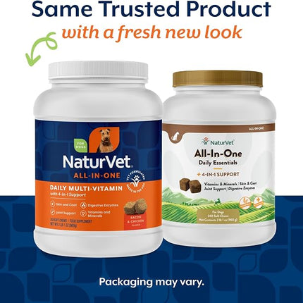 NaturVet All-in-One Dog Supplement Daily Multivitamin - 240 Soft Chews