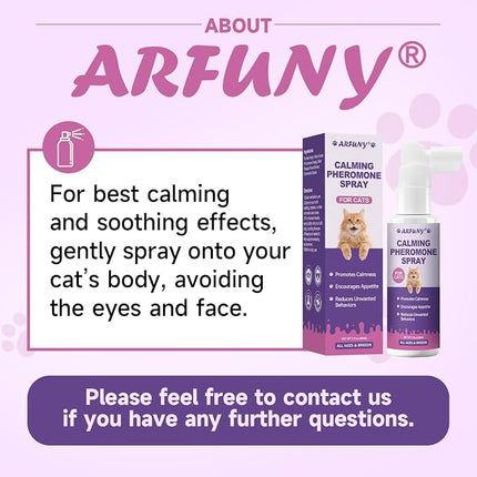 Cat Calming Spray with Pheromone, Cat Anxiety & Stress Relief, 60ML