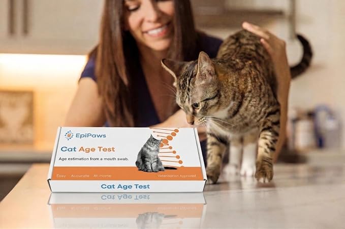 Cat Age Test - At-Home DNA Methylation Test to Estimate Your Cat’s Age, Mouth Swab Kit for Rescue & Shelter Cats, Includes Estimated Birthday, Life Stage & Health Insights